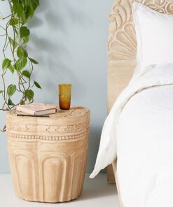 Hand Carved Solid Wood Patchwork Nightstand