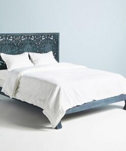 Low Line Hand Carved Solid Wood Platform Bed Frame