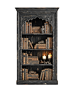 Hand Carved Solid Wood Bookshelf in Mughal Style