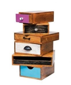 Solid Wood Tallboy Chest with 5 Drawers